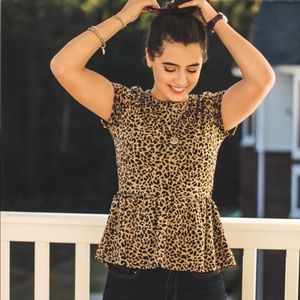 cheetah print peplum top
